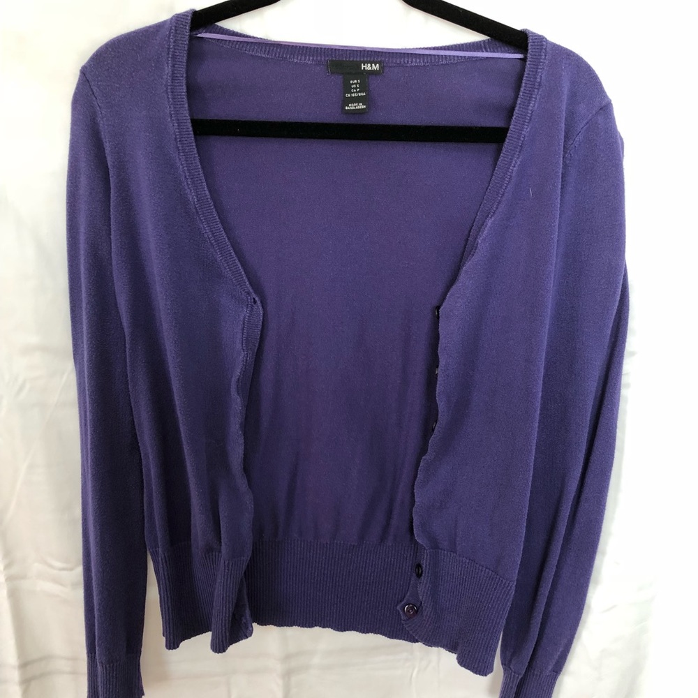 Purple cardigan